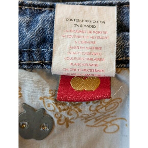 Apple Bottoms Low Rise Bootcut Jeans Size 13/14 Y2K Embroidered Apple 28” Inseam - Picture 7 of 16